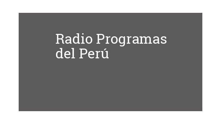 Radio Programas del Perú