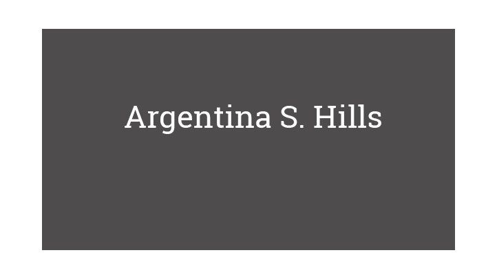 Argentina S. Hills