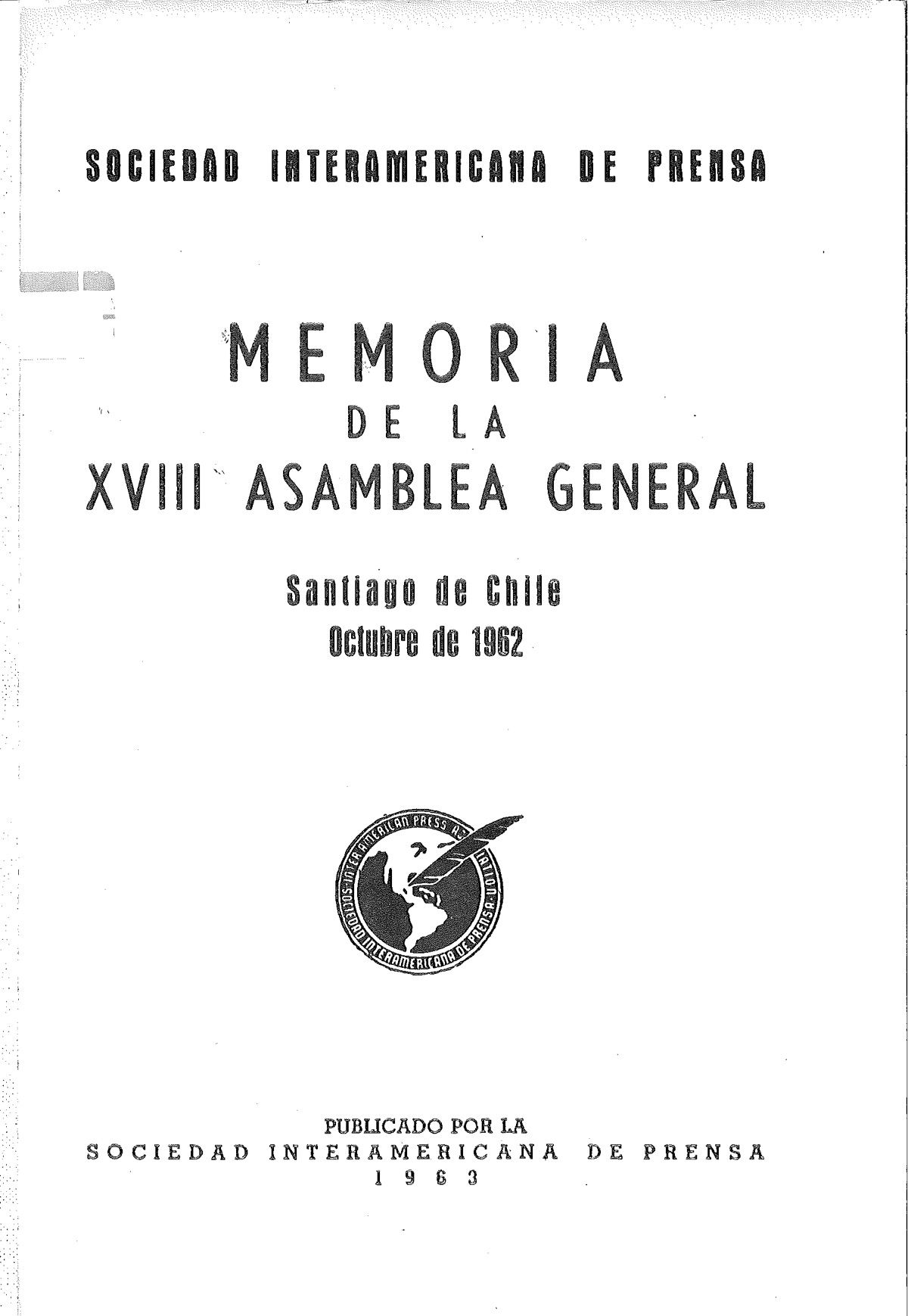 XVIII Asamblea General. Santiago, Chile 1962.
