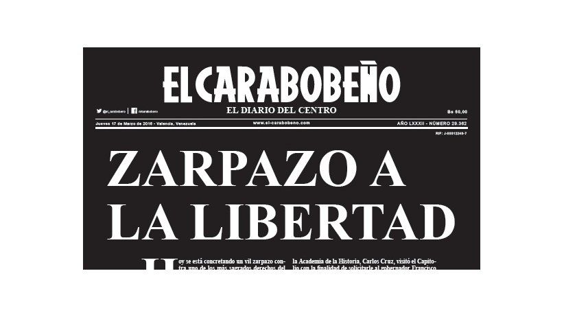 Venezuela: El Carabobeño last print edition 
