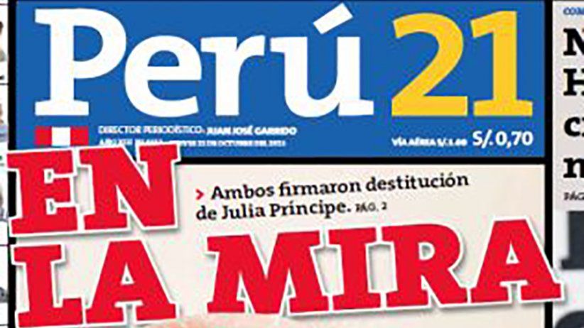 Peru:  Lawsuit against Perú 21 newspaper raises IAPA concern