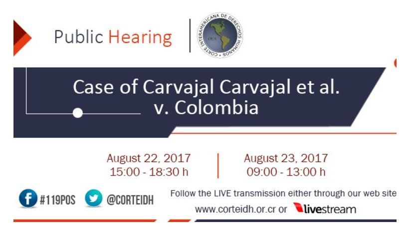 Hearing at IAHR Court for justice in the case of Nelson Carvajal