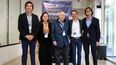 De izq. a der., Juan David Bernal, director ejecutivo de CLAEP; Catalina Jimenez, vicepresidenta de CLAEP, Norberto Frigerio, presidente de CLAEP; Juan Camilo Hernández Rodríguez, Universidad de La Sabana y otro miembro del equipo docente de esa universidad.
