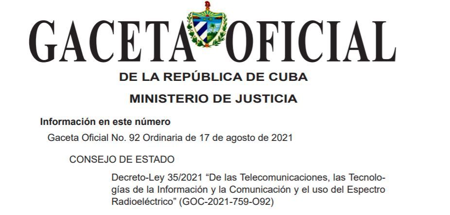 Cuba - Gaceta Ley 35.JPG
