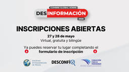 Cerrará el 2 de mayo la convocatoria a la Ronda de Proyectos para la VI Cumbre Global sobre Desinformación Cerrará el 2 de mayo la convocatoria a la Ronda de Proyectos para la VI Cumbre Global sobre Desinformación